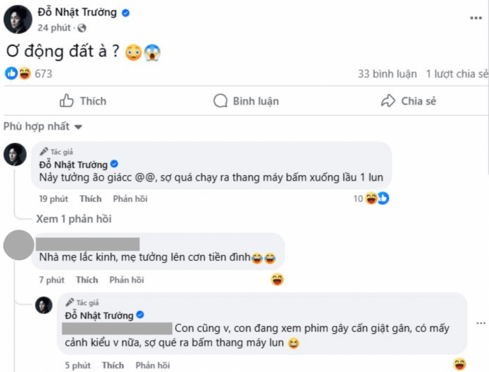 Otis chia sẻ cảm xúc hốt hoảng