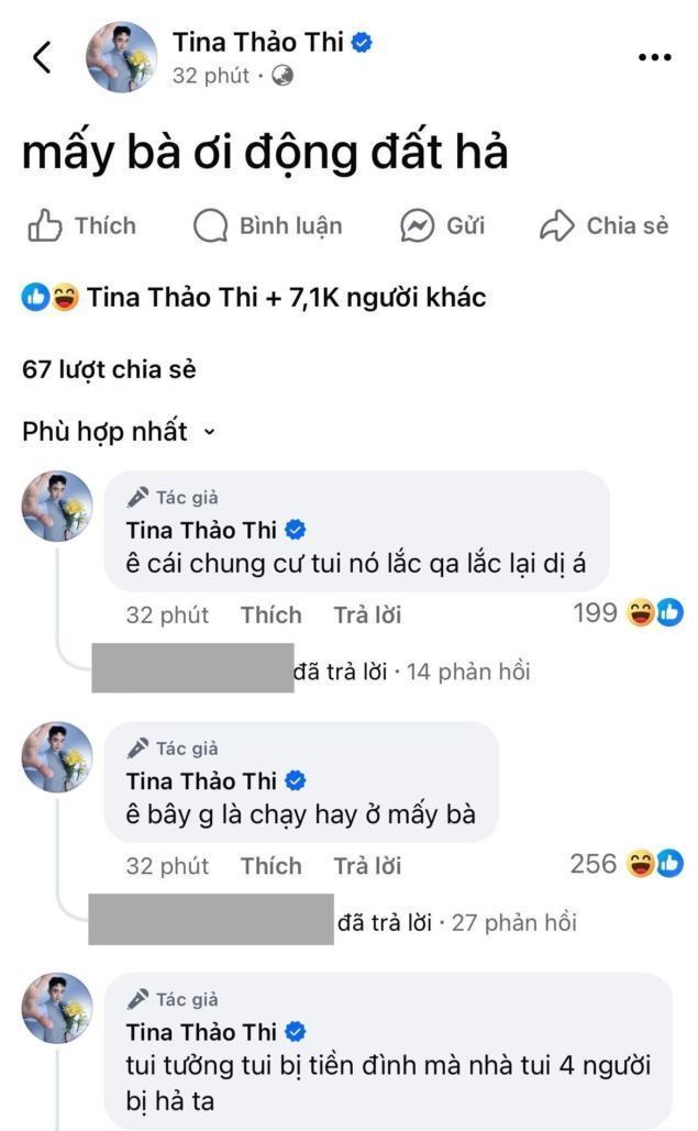 Tina Thảo Thi chia sẻ cảnh tượng trong chung cư