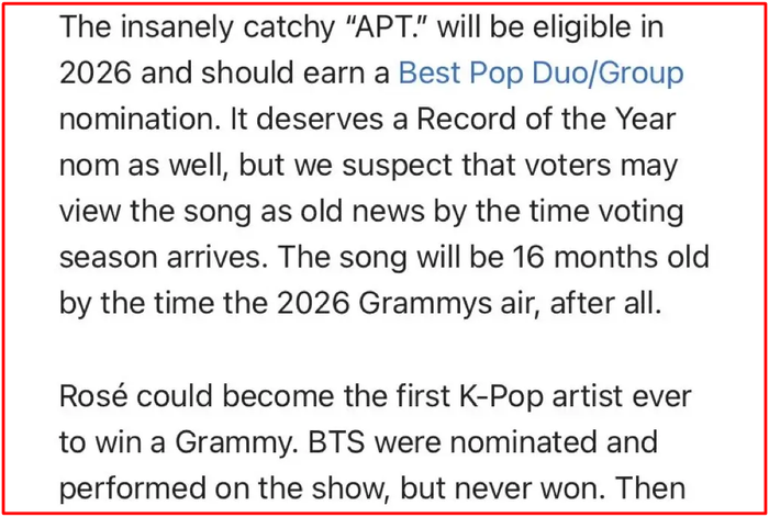 Rosé (BLACKPINK) và cơ hội 'phục thù' cho BTS tại GRAMMY 2026? Ảnh 1