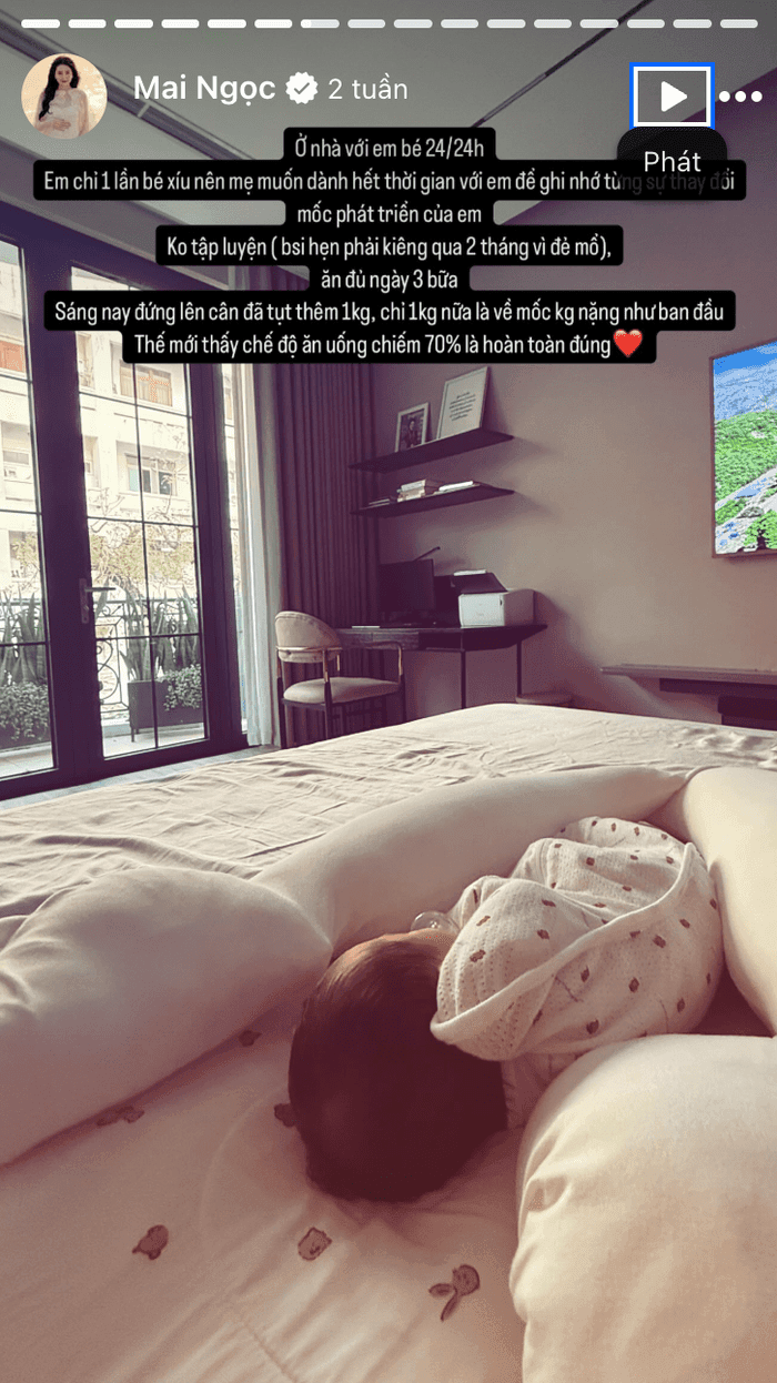 MC Mai Ngọc đang dành toàn bộ thời gian để chăm sóc con trai. Ảnh: FBNV