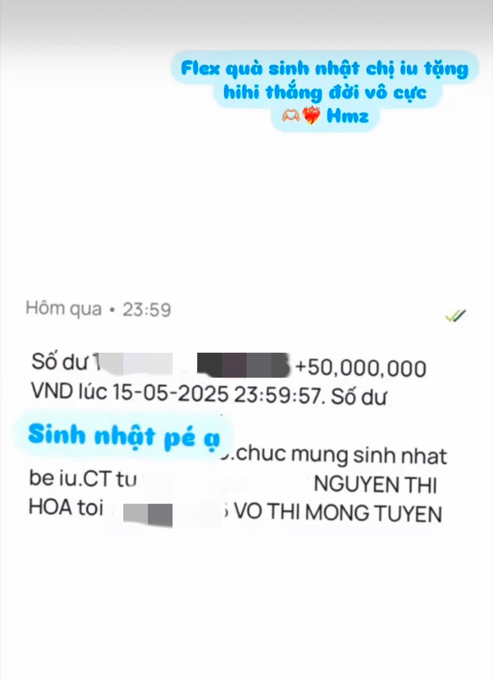 Hoà Minzy chuyển khoản vào thời điểm sát ngày mới để chúc mừng sinh nhật trợ lý.