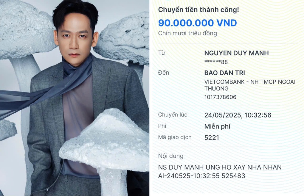 Ca sĩ Duy Mạnh góp 90 triệu đồng, cùng báo Dân trí xây nhà Nhân ái - 1