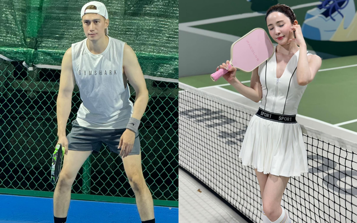 Quỳnh Nga và Việt Anh bị bắt gặp đi đánh pickleball sau đó về chung một nhà. (Ảnh: FBNV)