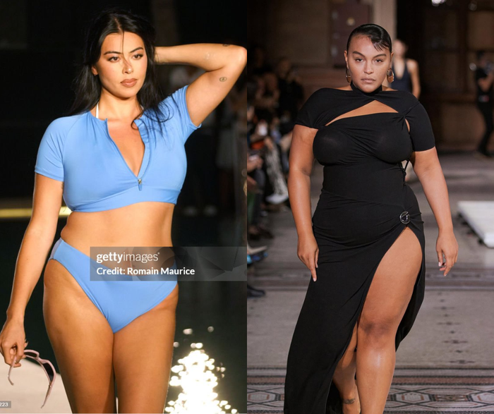 Lauren Chan (trái) và Paloma Elsesser là một trong những người mẫu ngoại cỡ đại diện cho những vẻ đẹp vượt ngoài chuẩn mực được rằng 'thông thường'. (Ảnh: Getty Images)