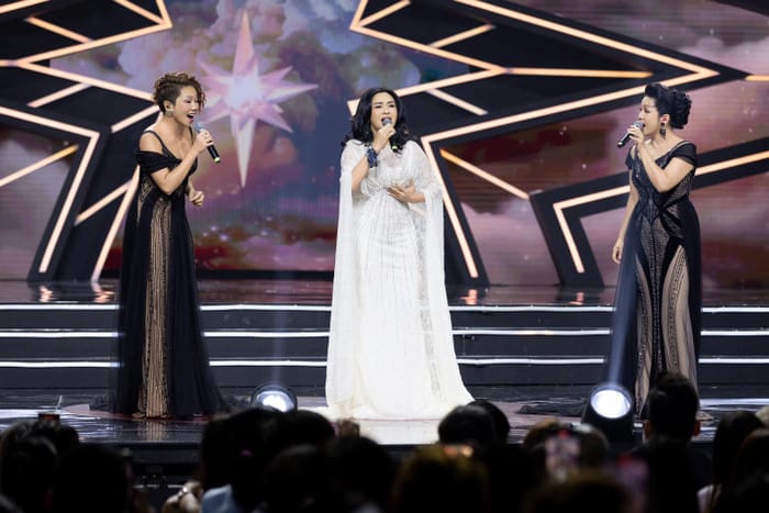 Bộ ba diva nổi tiếng của làng nhạc Việt (từ trái sang): Trần Thu Hà, Thanh Lam và Mỹ Linh.