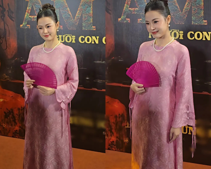 Trước đó, khoảnh khắc Midu qua camera thường, lại thêm việc nữ diễn viên diện trang phục có dáng rộng thùng thình dấy lên nghi vấn cô đang mang thai. (Ảnh sưu tầm)